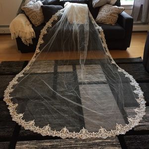 Cathedral white Wedding veil